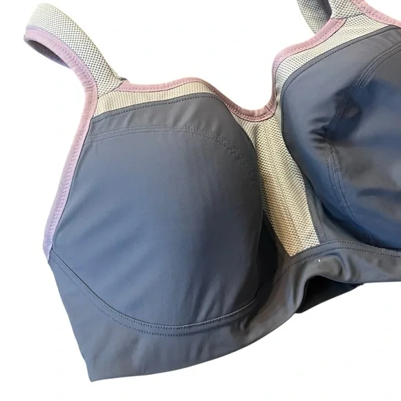 Panache Gray and purple High-Impact Sports Bra 34E - Picture 4 of 12